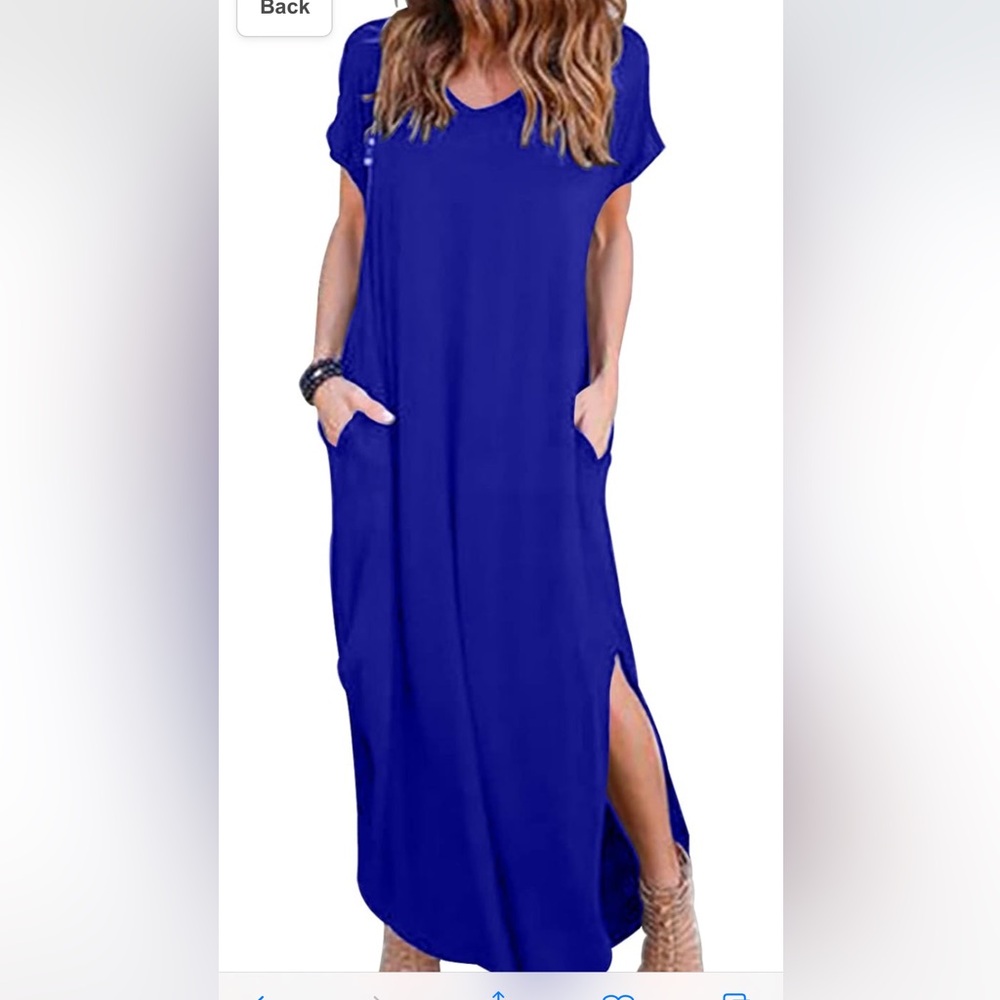 Zenana Royal Blue Maxi dress, size large, WORN ONCE